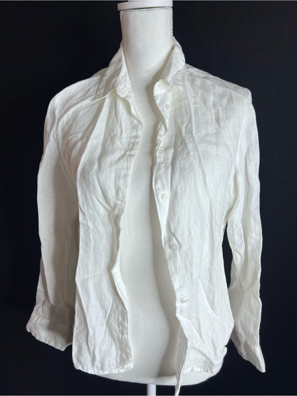 Zara Women's White Linen Button-Down Blazer